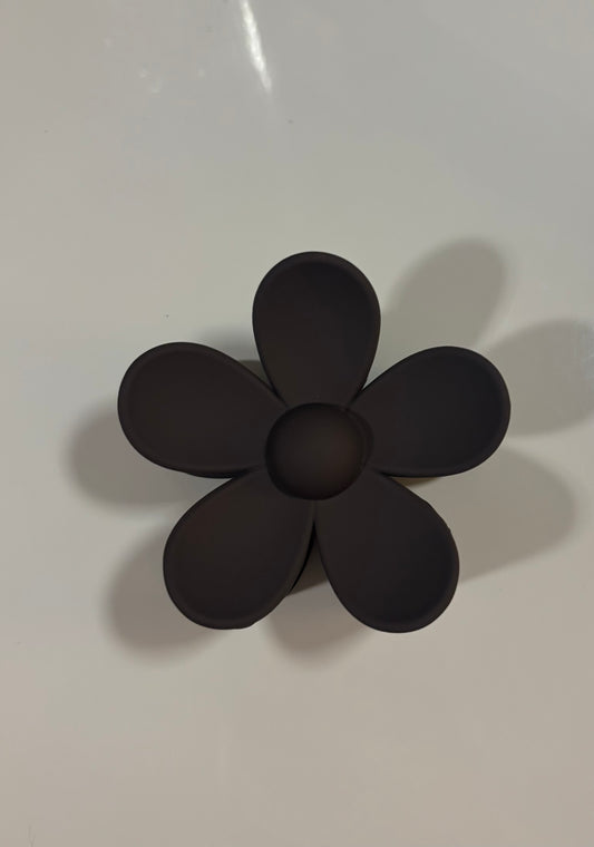 milk chocolate flower claw clip