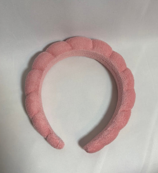 salmon skincare headband